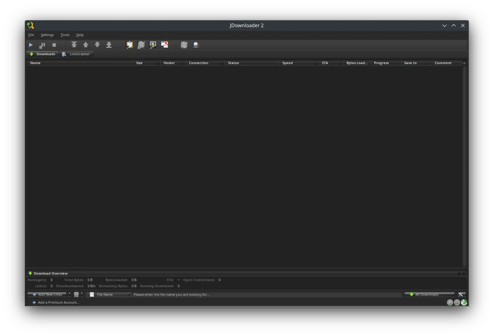 Jdownloader 2 dark mode