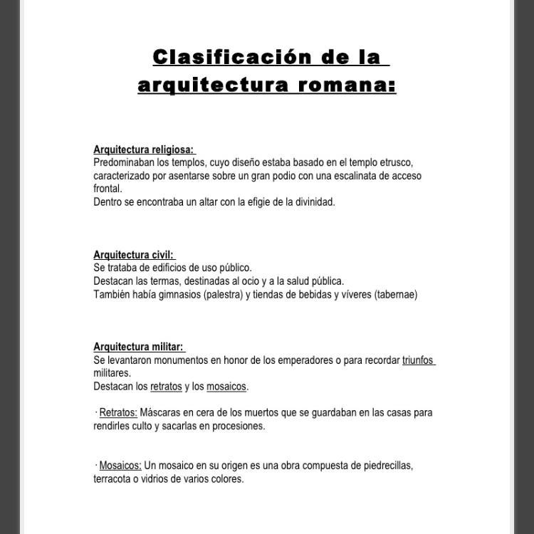 Clasificacion Dela Arquitectura Romana A B C Brainly Lat