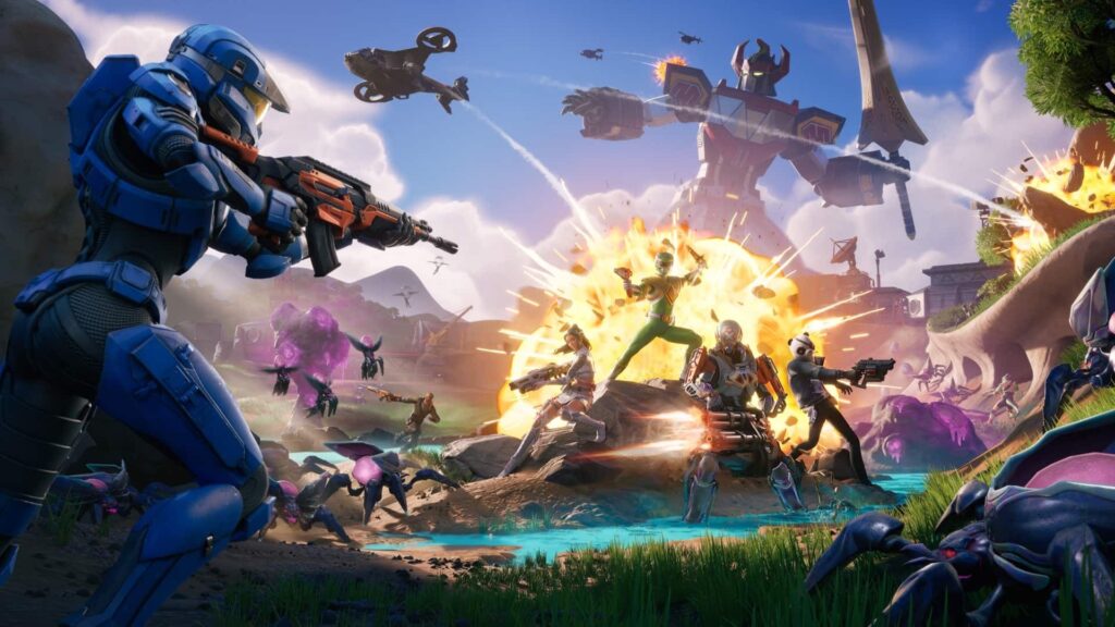 The image is an advertising image or artwork for the multiplayer online game Fortnite
