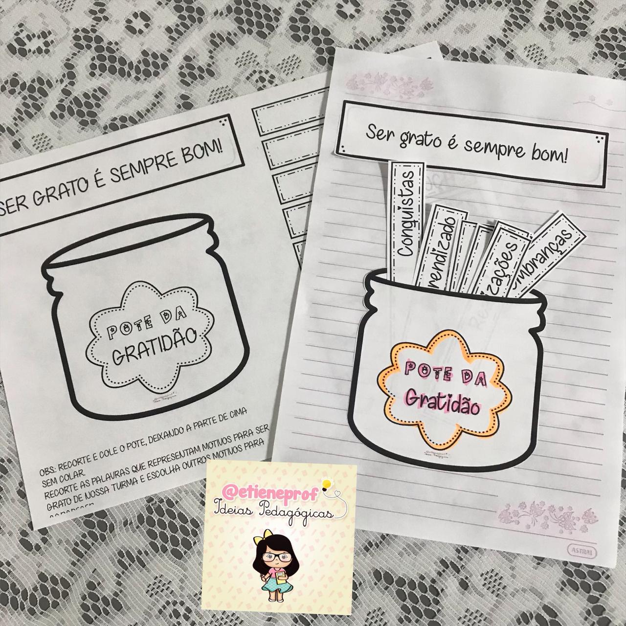 Pote da gratidao para imprimir