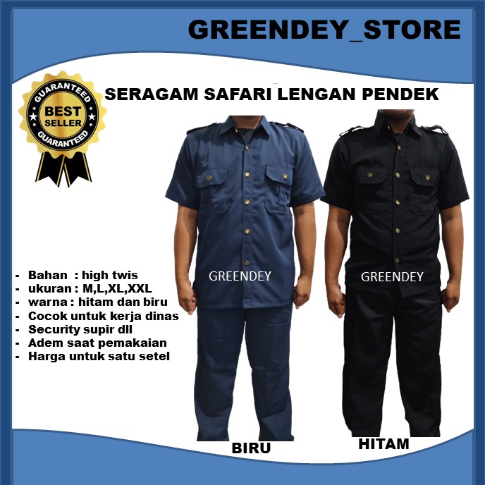 BAJU SAFARI PENDEK/SAFARI SECURITY/SERAGAM SAFARI SECURITY/SERAGAM SAFARI/BAJU  SAFARI SECURITY | Lazada Indonesia