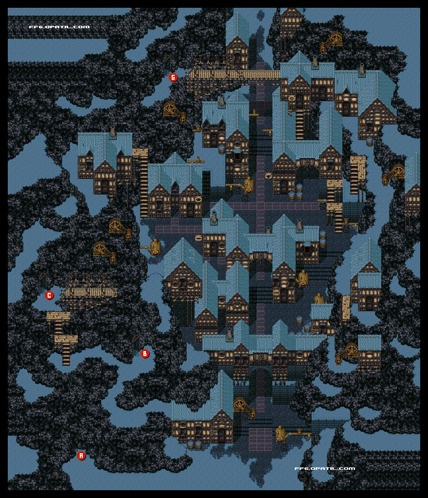 FF6攻略・各所のマップ ─ ナルシェ西の炭鉱：全マップ完備・ファイナルファンタジー 6／Final Fantasy VI 攻略