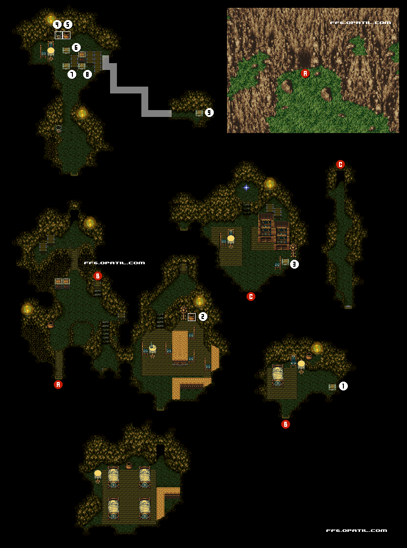 FF6攻略・各所のマップ ─ リターナー本部：全マップ完備・ファイナルファンタジー 6／Final Fantasy VI 攻略