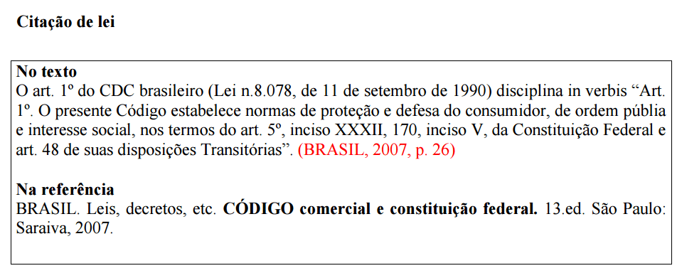 Citacao De Lei Metodologia Cientifica