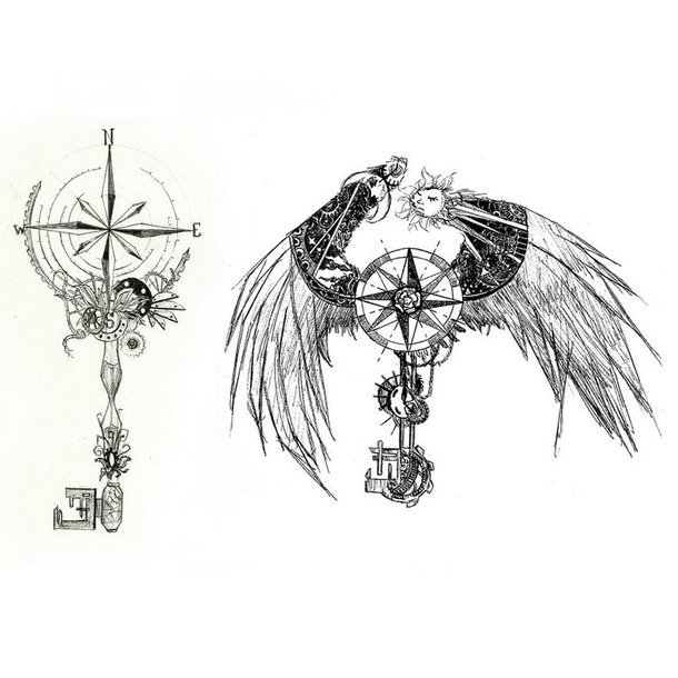 Steampunk Compass Tattoo Design 610_x_610_jpg