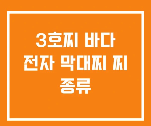 3호찌 바다 전자 막대찌 찌 종류