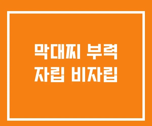막대찌 부력 자립 비자립
