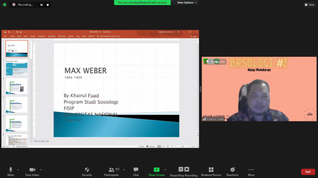 Himpunan Mahasiswa Prodi Sosiologi FISIP UNAS Menyelenggarakan Kelas  Pemikiran Tokoh-tokoh Sosiologi – FISIP UNAS
