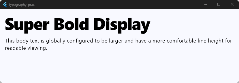 Applying Typography with ThemeData