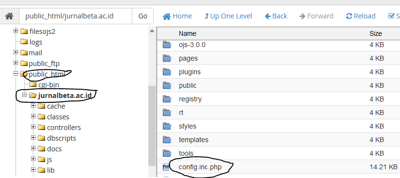 How to find confiq in CPanel after upgrading OJS - Software Support - PKP  Community Forum
