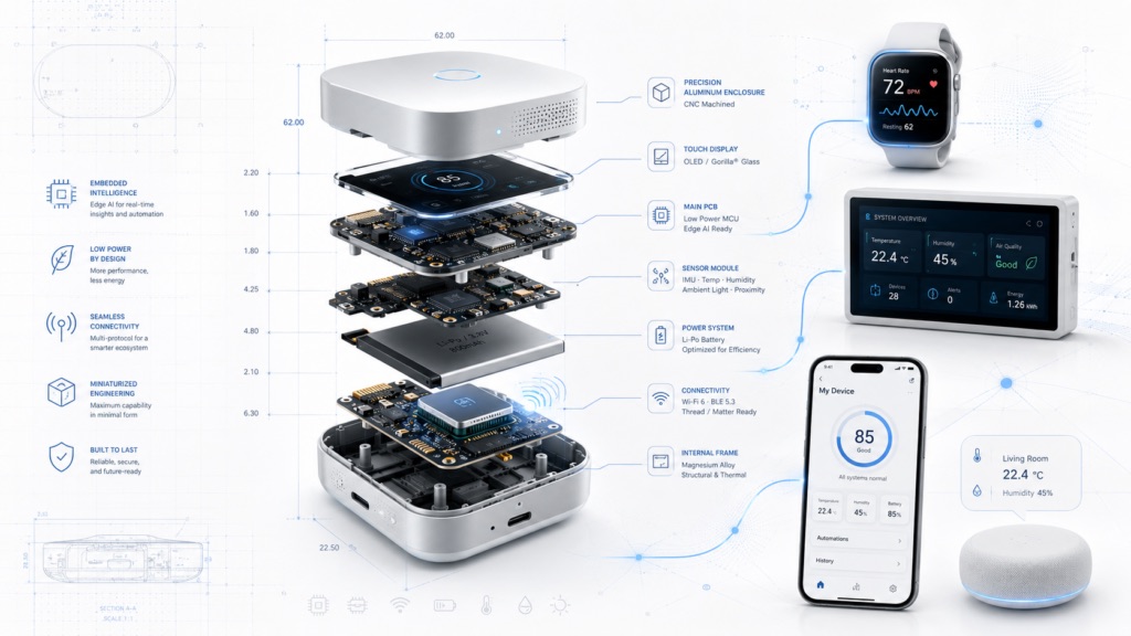 How Smart Devices Are Actually Built: An Engineer’s View
	
Pick up any smart device you own. A doorbell that recognizes faces, a watch that reads your heart rhythm, a thermostat that learns when you leave for work. They feel simple. You tap, they respond.



That simplicity is a lie. A useful one, but a lie.



Behind the clean app and the satisfying click is a stack of engineering decisions that most people never see. And the gap between a device that works for five years and one that dies in eight months almost always traces back to those invisible choices. So let’s look at what actually goes into building the connected gadgets shipping in 2026.



Smart starts with the circuit board, not the cloud



Most coverage of smart devices jumps straight to AI features and voice assistants. But the foundation is physical. A device is a printed circuit board, a microcontroller, a fistful of sensors, a radio, and a battery, all crammed into a shell that has to survive being dropped, sat on, and left in a hot car.



This is where hardware development does its quiet, unglamorous work. Engineers pick a microcontroller based on how much computing the device needs versus how little power it can afford to burn. They route signal traces on the board so a Wi-Fi radio doesn’t drown out a delicate sensor reading. They run the whole thing through thermal testing, drop testing, and certification for FCC and CE marks before it can legally ship.



Get this layer wrong, and no amount of clever software saves you. A poorly designed board produces flaky sensor data. Bad antenna placement means the device drops off your network the moment you walk to the next room. These aren’t software bugs. You can’t patch your way out of a physics problem.



The companies building good hardware treat the proof-of-concept stage as a real checkpoint. They wire up development boards and modular parts to test the core idea cheaply, before committing to a custom design that costs real money to manufacture. It’s the boring discipline that separates products from expensive paperweights.



Firmware is where the device actually thinks



Sitting on top of the hardware is firmware. This is the low-level code that tells the chip what to do, when to wake up, how to read a sensor, and when to phone home. People mix up firmware and software all the time, so here’s the clean split. Software runs on your phone or in the cloud and handles the screens you tap. Firmware lives inside the device and controls the hardware directly.



Firmware is genuinely hard to write well. The constraints are brutal. A typical IoT microcontroller has a tiny amount of memory, often measured in kilobytes, and it might run on a coin cell that needs to last a year. Every line of code competes for space and power.



Then there’s timing. A lot of devices need deterministic, real-time behavior, meaning a sensor reading has to be processed within a fixed window or the whole thing falls apart. A heart monitor that processes a beat “eventually” is useless. The firmware has to guarantee it happens now.



If you want the deep version of how this gets built in practice, Yalantis published a solid breakdown of firmware development for embedded IoT devices that covers architecture, power management, and the over-the-air update workflows that keep a device current after it ships. The OTA piece matters more than it sounds. A device that can’t safely update its own firmware is frozen in time the day it leaves the factory.



Connectivity is a series of trade-offs



Your smart device has to talk to something. Your phone, your router, a cloud server, or all three. Choosing how it talks is one of the most consequential engineering calls in the whole project, and there’s no single right answer.



Bluetooth Low Energy sips power and works great for a wearable talking to your phone, but its range is short and it can’t reach the internet on its own. Wi-Fi reaches everything but drains batteries fast. LoRaWAN travels for miles on almost no power, which is perfect for a soil sensor in a field, but it carries tiny amounts of data slowly. Cellular options like NB-IoT and LTE-M let a device work anywhere there’s a signal, with the catch of ongoing data costs and bigger power draw.



Engineers usually mix these. A fitness band might use BLE to sync with your phone, and your phone carries the data the rest of the way. An industrial sensor in a remote location might use LoRaWAN to a gateway, which then forwards everything over cellular. The “right” combination depends entirely on power budget, data volume, range, and cost, which is exactly why this decision gets made early and gets revisited often.



Sensors and the messy job of trusting them



A smart device is only as good as the data it collects. And raw sensor data is messy.



Take a simple temperature reading. The sensor drifts over time. It gets warmed by the heat of the chip sitting next to it. It returns noisy values that jitter up and down even when nothing changes. Firmware has to calibrate, filter, and sanity-check all of it before the device acts on a single number.



This gets serious fast in regulated fields. A continuous glucose monitor or a medical wearable can’t ship a reading that’s “close enough.” The sensor design, the calibration, and the firmware that validates the data all have to meet standards that consumer gadgets never face. The engineering bar is much higher, and the cost of getting it wrong is measured in patient safety, not customer reviews.



For everyday devices the stakes are lower, but the principle holds. Good devices spend a lot of hidden effort turning unreliable physical signals into numbers you can actually trust.



Where the AI hype meets the silicon



Here’s the part that has changed most recently. A growing share of smart devices now run machine learning models directly on the chip instead of sending everything to the cloud. This is edge computing, and it’s reshaping how devices get built.



The appeal is obvious. Processing data on the device means lower latency, since you’re not waiting on a round trip to a server. It means better privacy, because your data never leaves your hand. And it means the device keeps working when your internet goes down.



The catch is that running a model on a chip with kilobytes of memory is an engineering puzzle. Models have to be shrunk, quantized, and optimized until they fit in the space available without melting the battery. The face-recognition that runs locally on a modern doorbell is a heavily compressed version of what would run on a server. Squeezing it down to fit is real, specialized work, and it’s increasingly where the competitive difference between two similar gadgets actually lives.



Security can’t be the last step



For years, connected devices treated security as an afterthought. Ship the product, patch problems later. That approach has aged badly.



Outdated firmware is now one of the most common ways attackers break into IoT systems. Research from the security firm ONEKEY found that vulnerable firmware accounts for a large majority of successful attacks on connected devices. Once an attacker is inside one poorly secured gadget on your network, they have a foothold to reach everything else.



Building security in from the start means encrypting data both when it’s stored on the device and when it travels to the cloud. It means signing firmware updates so a device only accepts legitimate code, not something an attacker swapped in. And it means designing for recovery, so a compromised device can be safely reset and restored rather than turned into a permanent liability sitting on your shelf.



This is the layer consumers never think about and pay the most for when it’s done badly.



Why the next generation is harder to build



Smart devices are getting more capable, and that capability has a cost that lands squarely on the engineering team. More on-device intelligence. Stricter privacy rules. Longer battery expectations. Tighter security. Regulatory scrutiny that used to apply only to medical gear now creeping toward consumer products too.



None of this shows up in the marketing. The ad shows a person tapping a screen and a light turning on. What it doesn’t show is the year of board revisions, firmware rewrites, connectivity tests, and security audits that made that tap reliable.



So the next time a smart device just works, give a small nod to the invisible stack underneath. The clean experience on the surface is the product of a lot of unglamorous engineering refusing to cut corners. That refusal is the whole difference between a gadget you trust and one you return.

#Smart #Devices #Built #Engineers #Viewengineering,smart devices