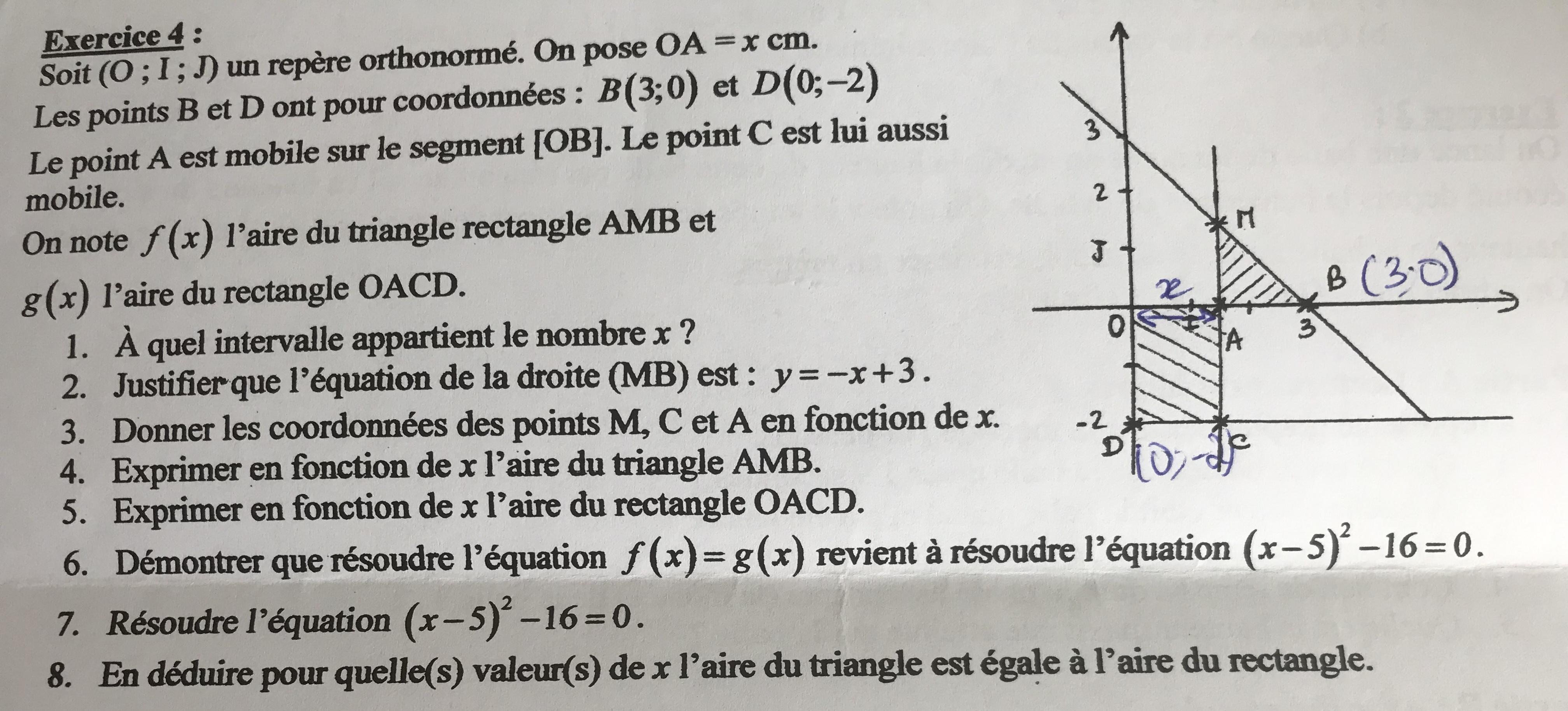 Bonjour, pouvez-vous m’aider pour cet exercice de maths sur les polynômes  du second degré (je suis - Nosdevoirs.fr