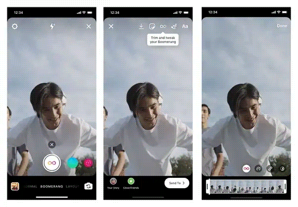 Instagram lance de nouvelles options dont la SlowMo pour sa fonction Boomerang