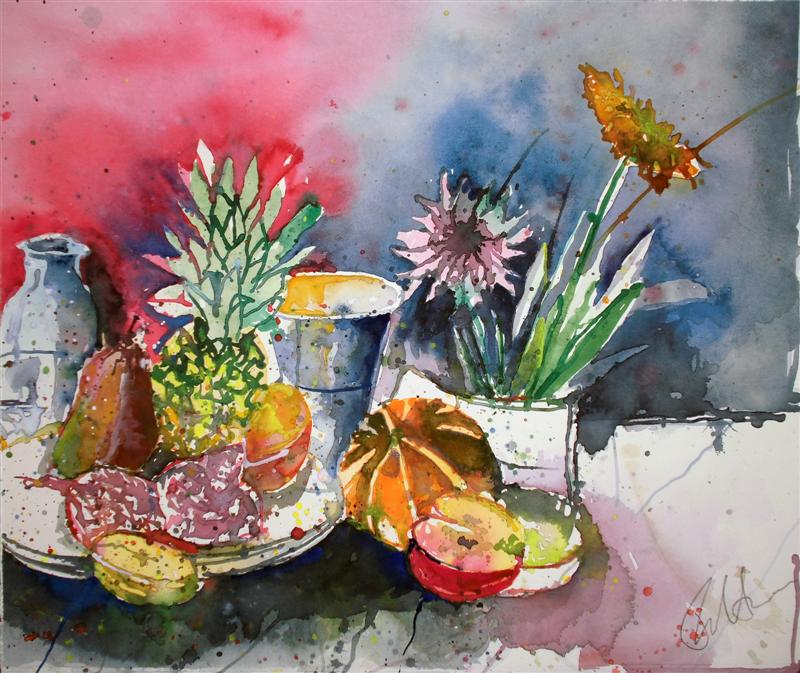 Stillleben Aquarell C Frank Hess Aquarell Auf Butten 34 X 40 Cm Frank Hess Aquarelle Und Mehr