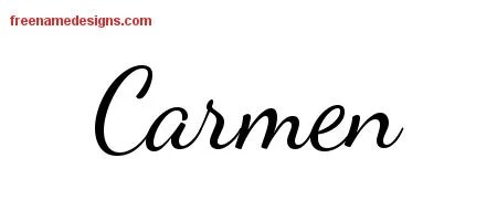Lively Script Name Tattoo Designs Carmen Free Download - Free Name Designs 200_x_450_jpg