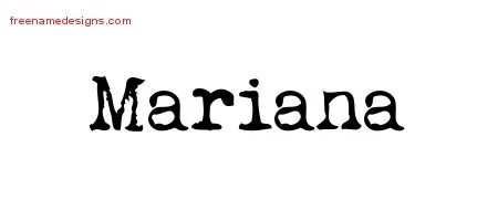 Vintage Writer Name Tattoo Designs Mariana Free Lettering - Free Name Designs 200_x_450_jpg