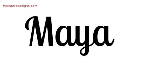 Handwritten Name Tattoo Designs Maya Free Download - Free Name Designs 200_x_450_jpg