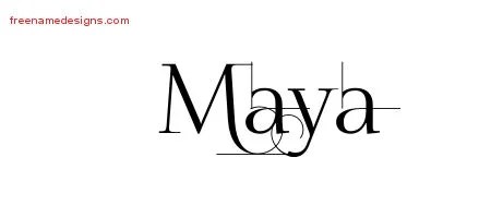 Decorated Name Tattoo Designs Maya Free - Free Name Designs 200_x_450_jpg