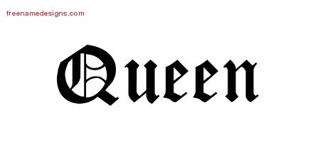Blackletter Name Tattoo Designs Queen Graphic Download - Free Name Designs 200_x_450_jpg