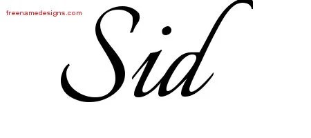 Calligraphic Name Tattoo Designs Sid Free Graphic - Free Name Designs