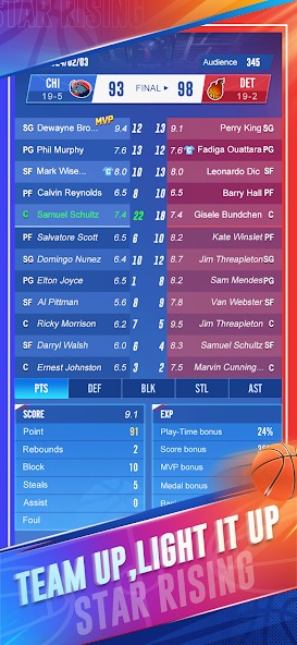 Many players to choose from in Star Rising Basketball MOD APK