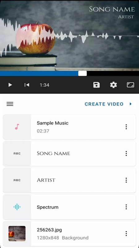 Customize text and sound effects in Visualization Video Maker MOD APK