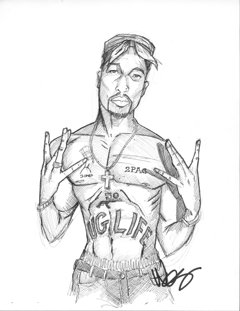 Coloring pages of tupac