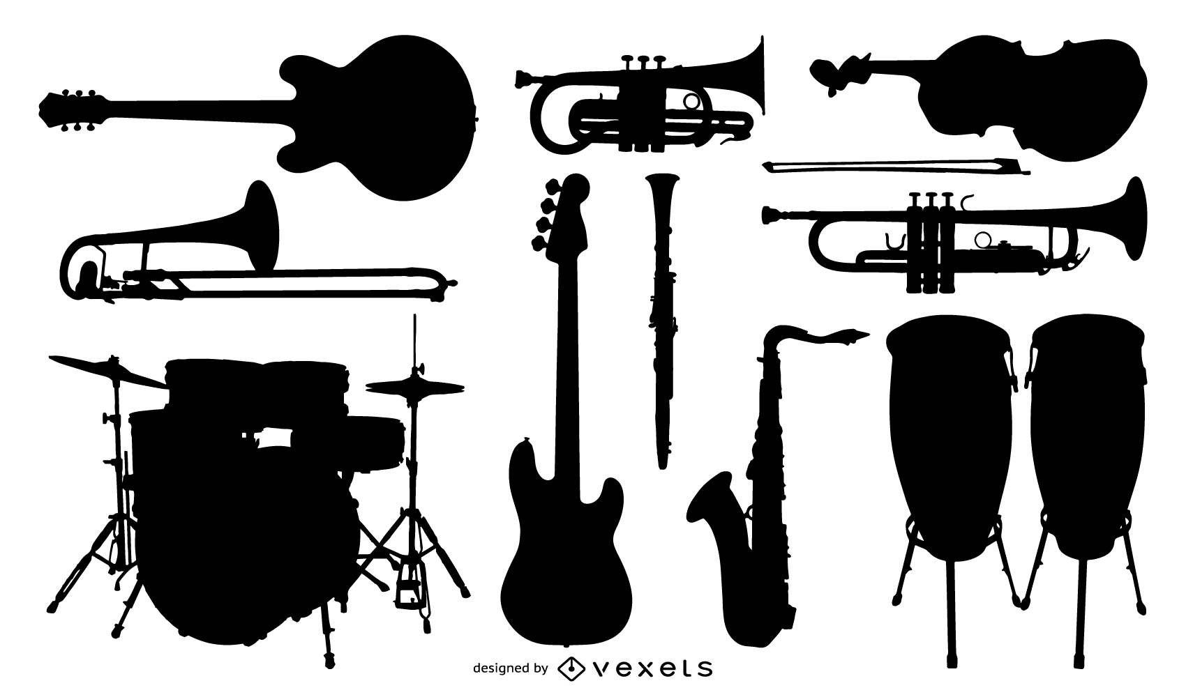 Silhouette of instruments