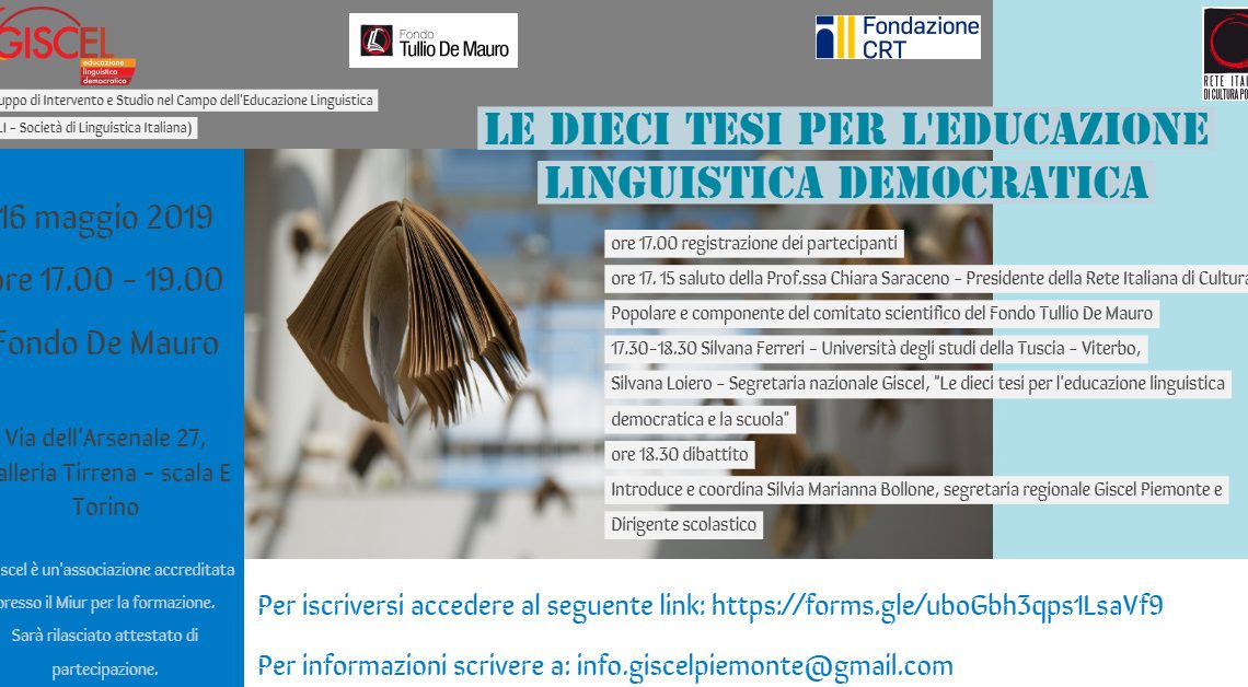 Giscel Piemonte: “Le Dieci Tesi Per L'educazione Linguistica Democratica” | Giscel 628_x_1140_jpg