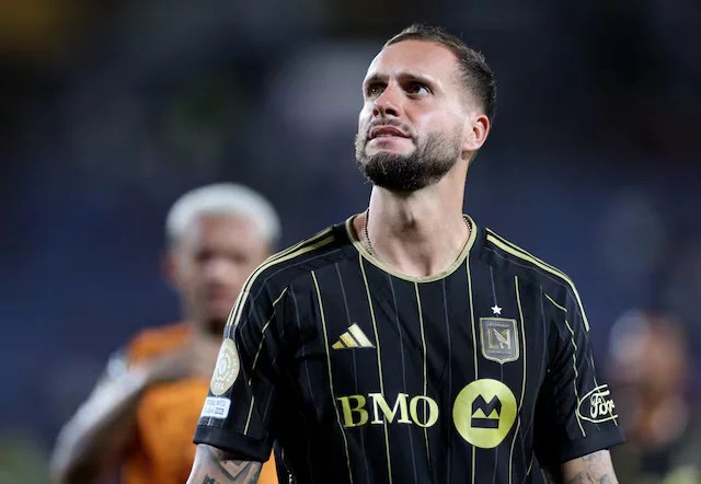 Maxime Chanot in action for Los Angeles FC during MLS match.