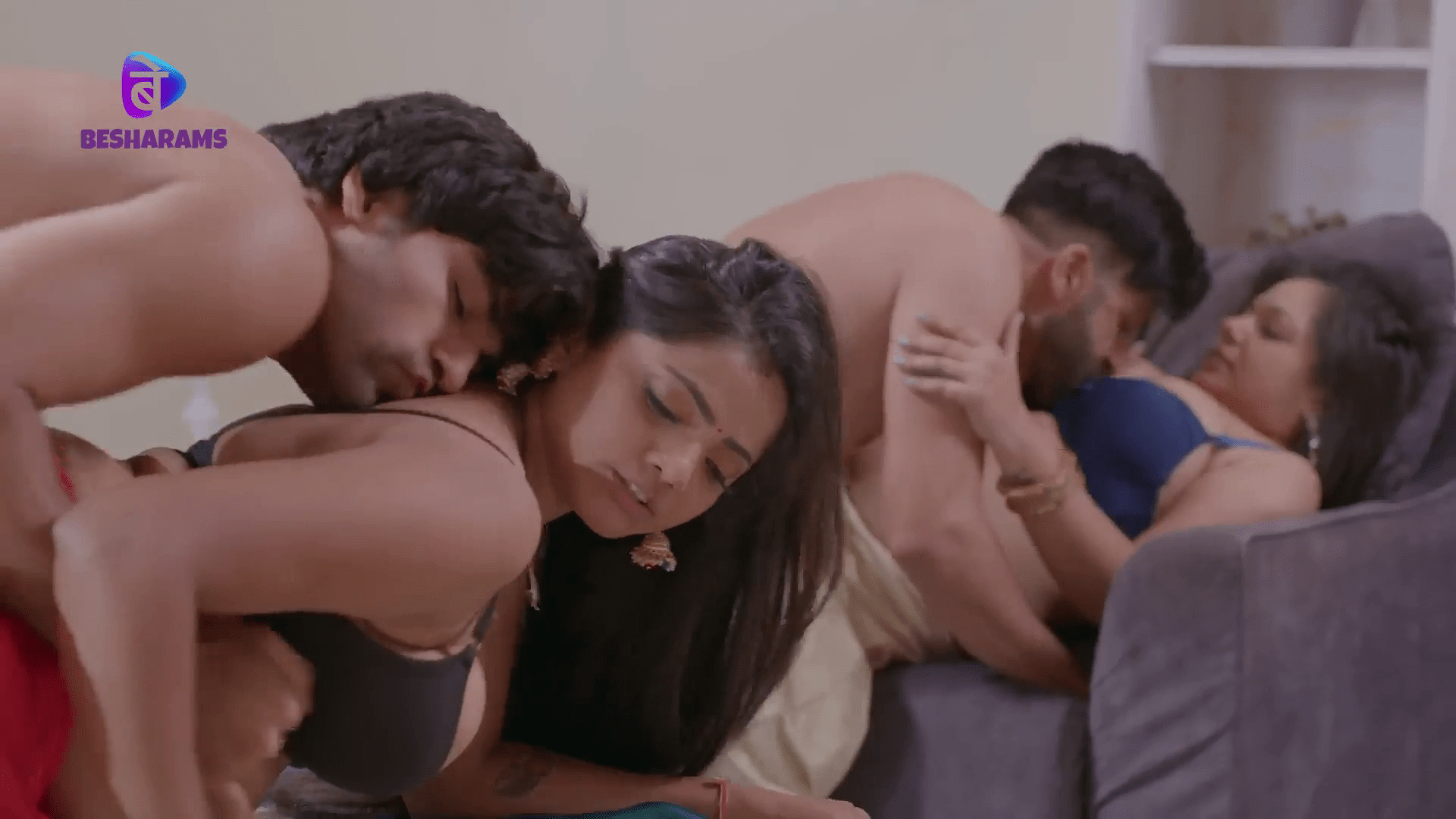 Screenshot - Telegraph Mardana sasur hard fucked with two bahu threesome sex