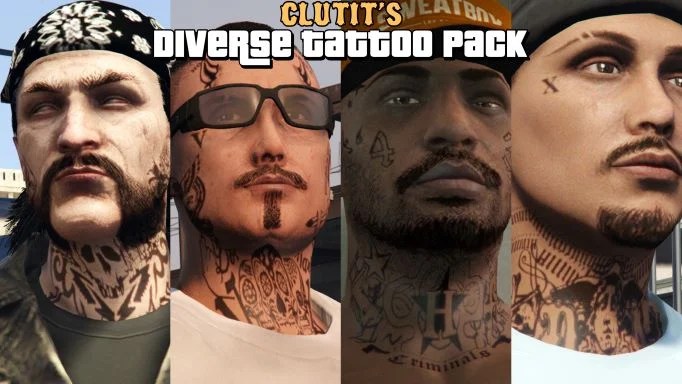 Diverse Tattoo Pack V2.0 – Gta 5 Mod 384_x_682_webp