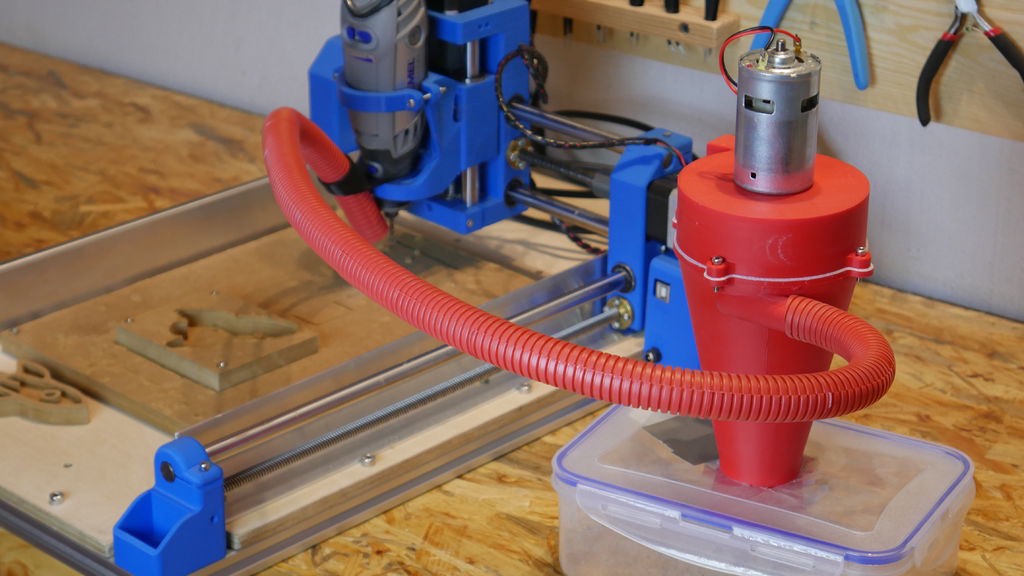 3d Printed Dust Collector For Dremel Cnc Hackster Io