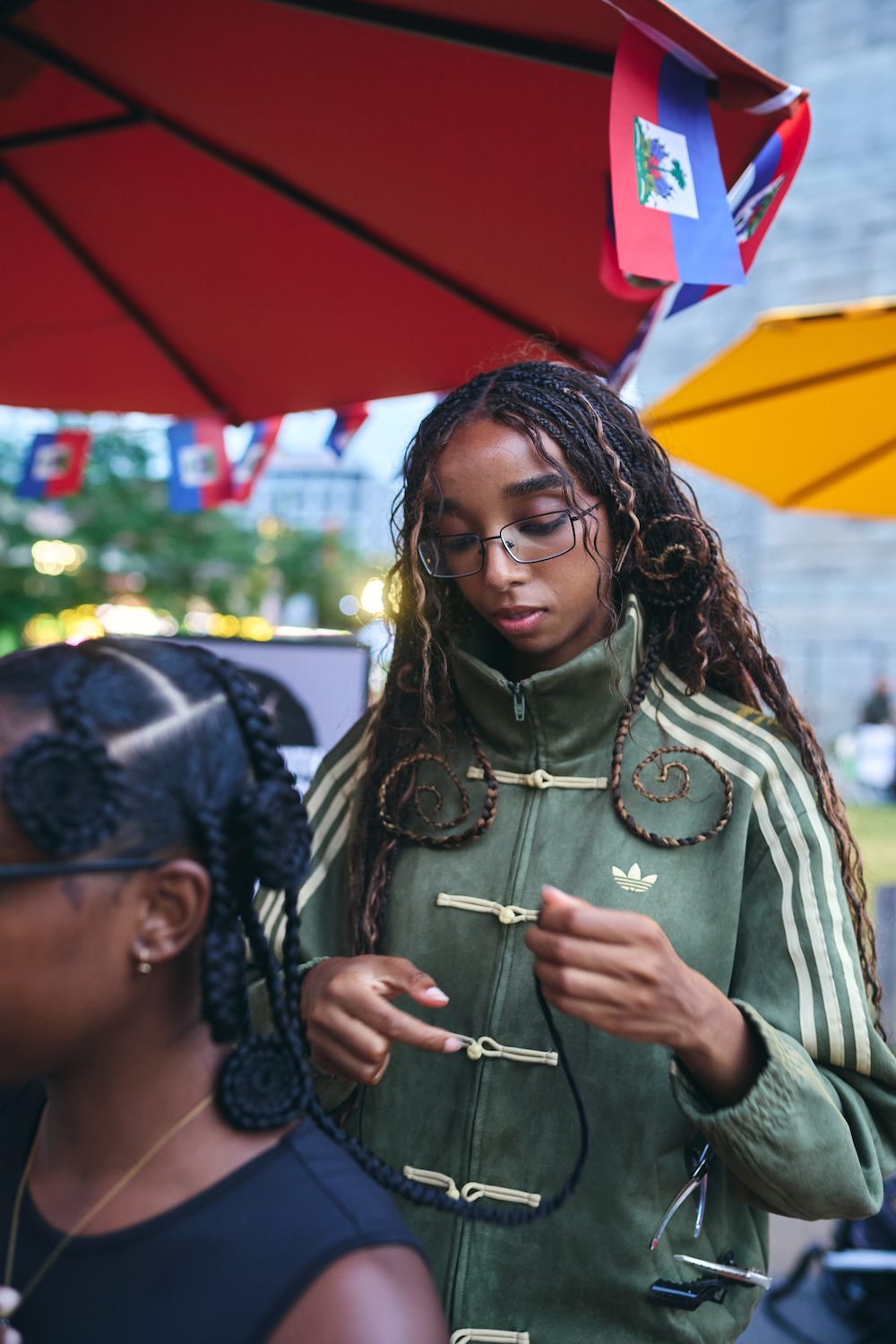 Hair Artist Kayra Theodore Beads & Braids At Brooklyn’s World Cup