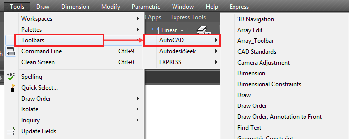 To Display a Toolbar | AutoCAD 2019 | Autodesk Knowledge Network