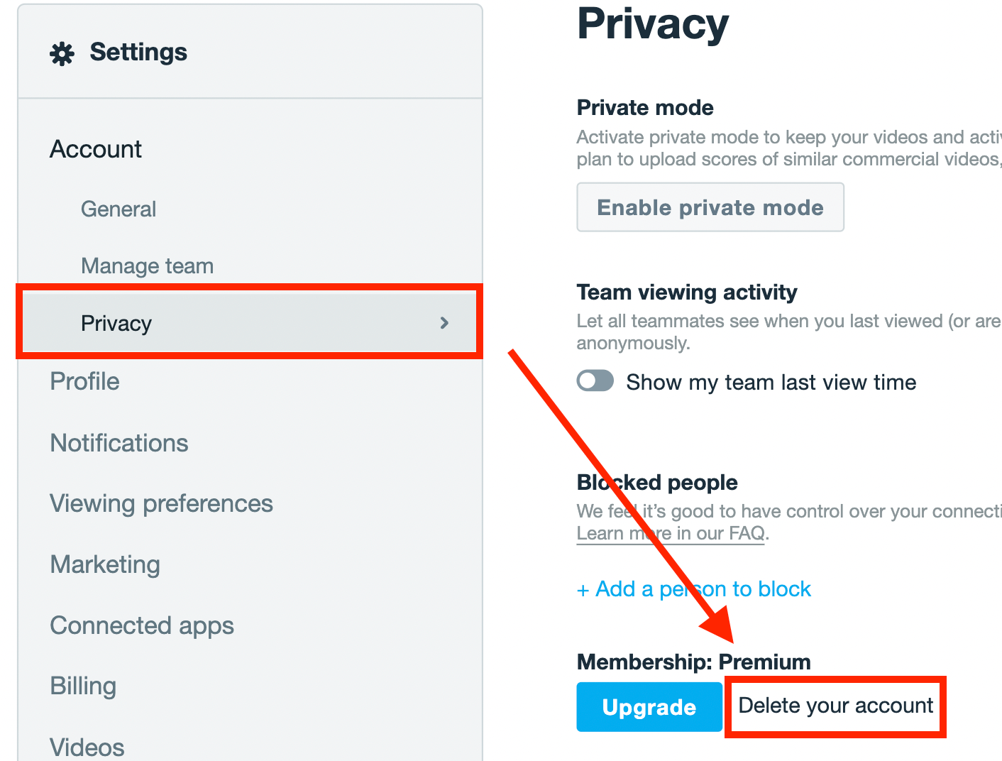 How to delete your account – Vimeo Help Center