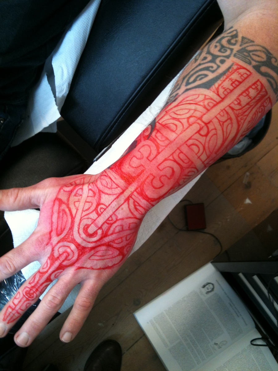 Damons Freehand Marquesan Forearm And Hand | Higgins Tattoo 1200_x_900_jpg