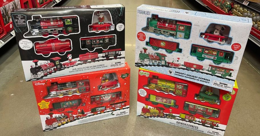 Disney & Grinch Battery-Operated Christmas Train Sets Just .96 at Walmart