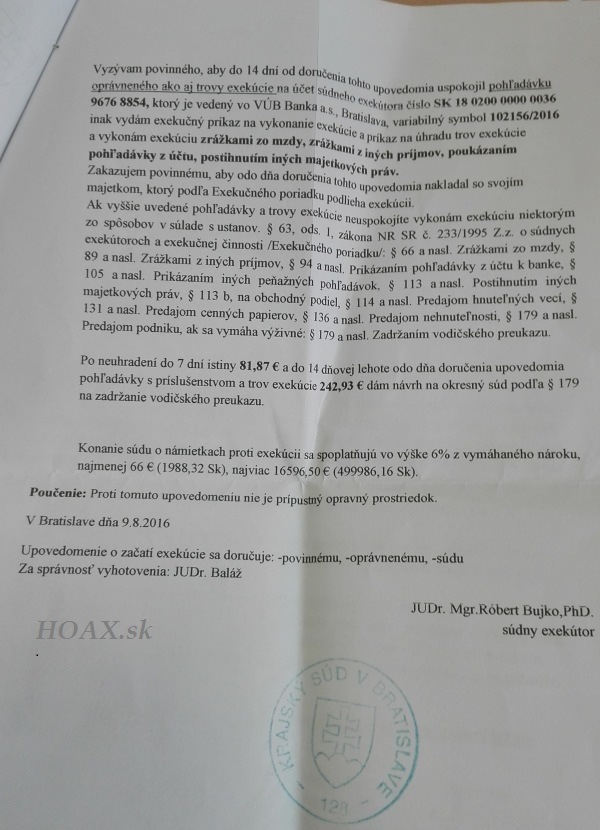 Slovakom Chodia Falosne Vyzvy A Exekucie Od Exekutora Bujka Zaujimave Novinky Zn Sk