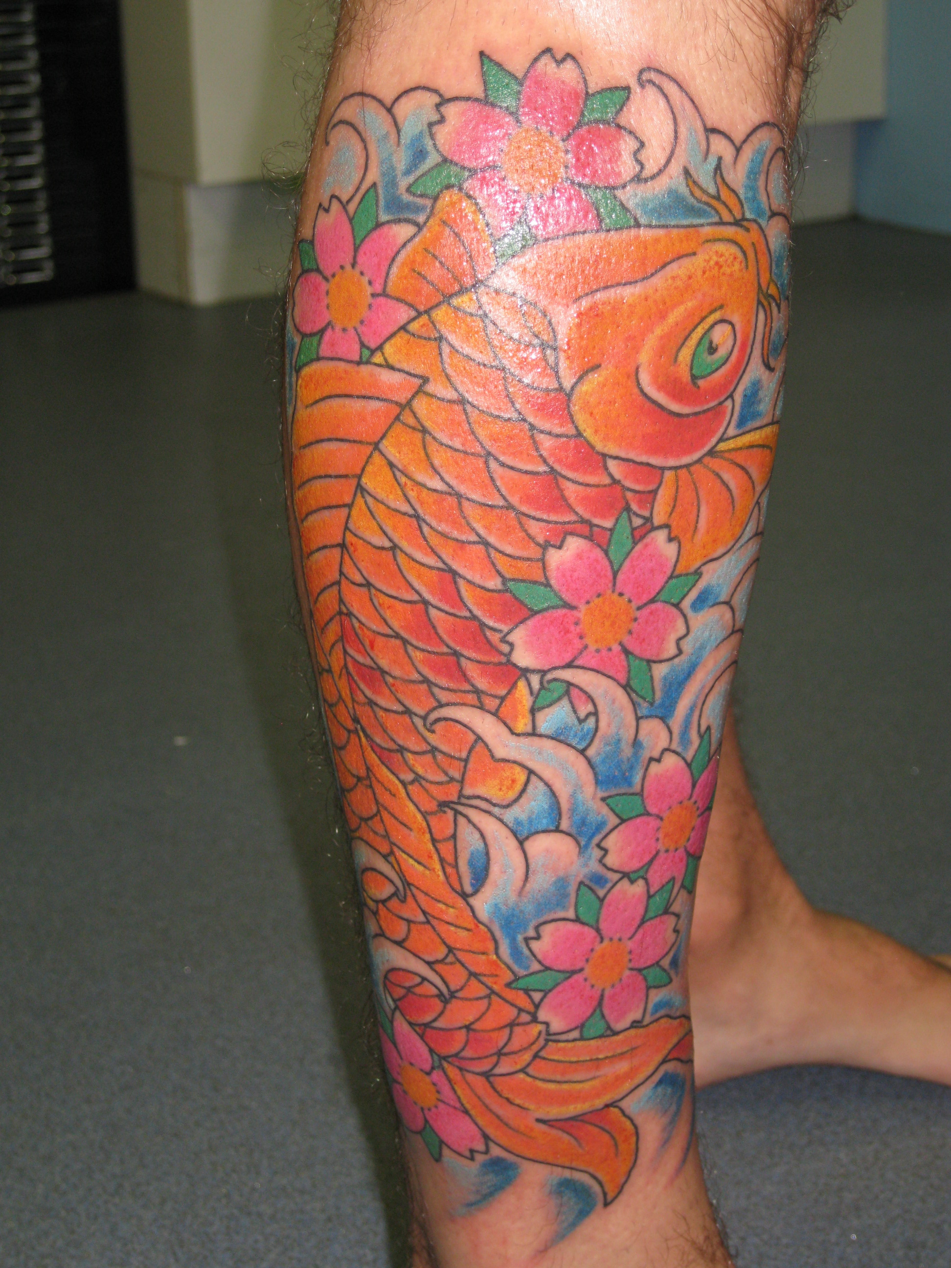 Irish Street Tattoo Koi Carp Leg Piece. | Irish St Tattoo 2592_x_1944_jpg