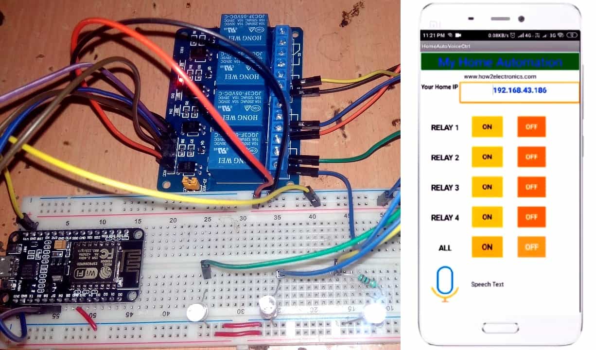 Voice Control Home Automation Project Circuit Diagram