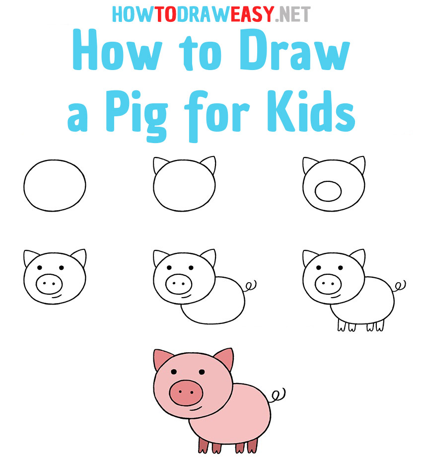 List 32+ Stock Photos how to draw a pig step by step Stunning