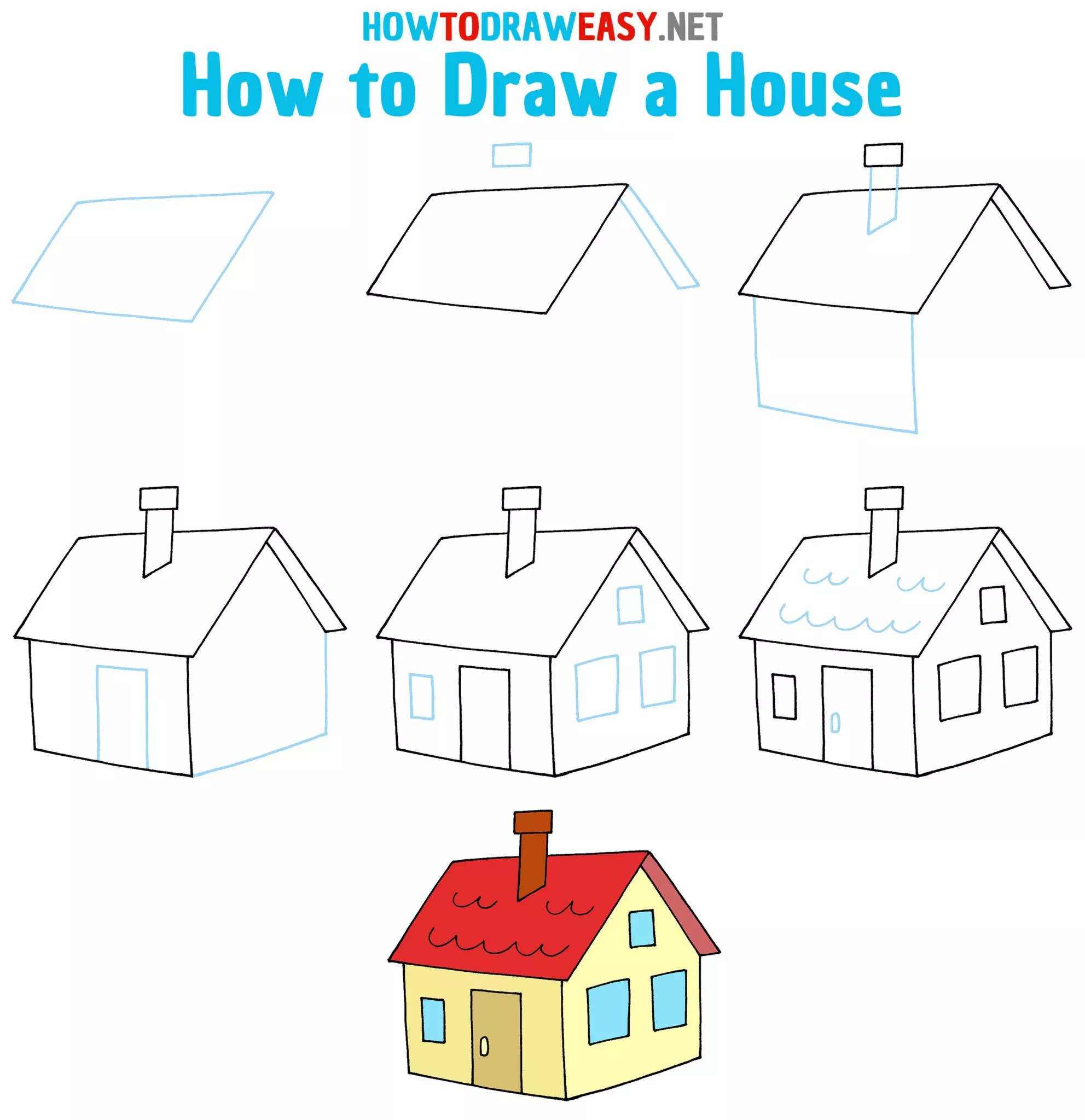 Top 32+ Wallpapers how to draw a house step by step Superb