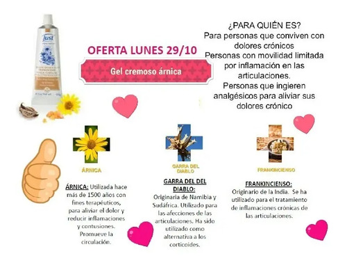 Producto Just Para Dolores Articulaciones Crema Arnica Just Mercadolibre