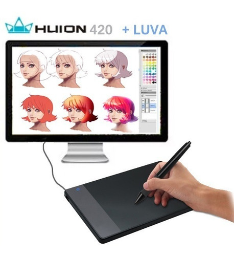 Mesa Digitalizadora Huion 420 15 Ponteiras E Luva Gratis Frete Gratis