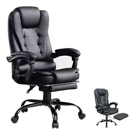 Silla Ejecutiva Resee Presidencial Negro Ergonómica Reclinable Piel Artificial Pu