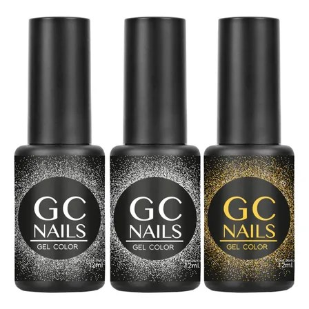 Pack 3 Glitter, Gel Uñas 1 Paso, Belcolor. Gc Nails Color Glitter