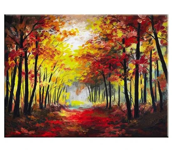 Insmile Obraz Malba Les Na Podzim Velikost 120x80 Cm Mall Cz