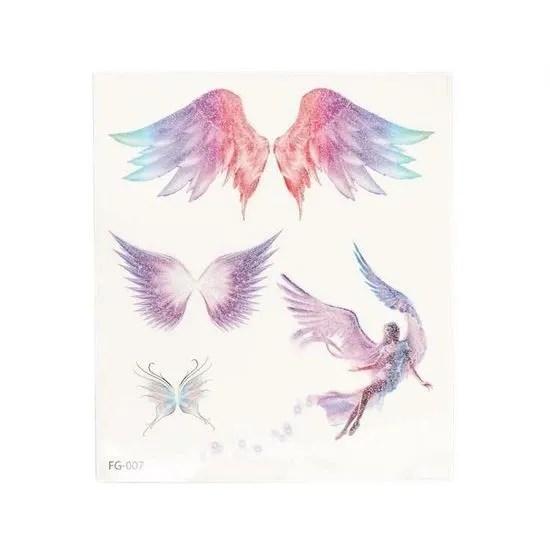 Kraftika 5 Ks Barevne Tetovani Na Tele S Leskem Wings 12x10 5 Cm Mall Cz