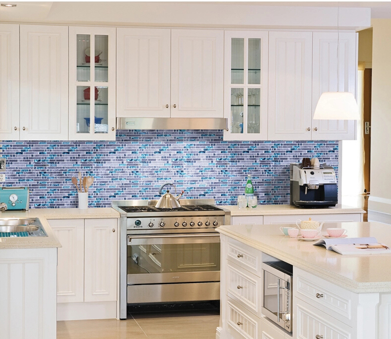 Marble Glass Tile Grey Blue Mosaic Accent Wall Backsplash Tiles Box Of 10 Sheets 608307946535 Marble Glass Tile Grey Blue Mosaic